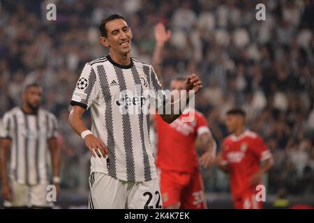 Angel Di Maria (Juventus) Enttäuschung beim UEFA Champions League-Spiel der Gruppe H zwischen Juventus und SL Benfica am 14. September im Allianz Stadium Stockfoto