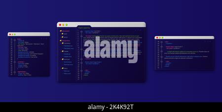 Webfenster mit Codevorlage Stock Vektor