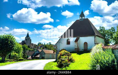 Land von Troncais. Ainay le Chateau. Die Kapelle Saint Roch wurde im 15.. Jahrhundert erbaut. Allier-Abteilung. Auvergne Rhone Alpes. Frankreich Stockfoto