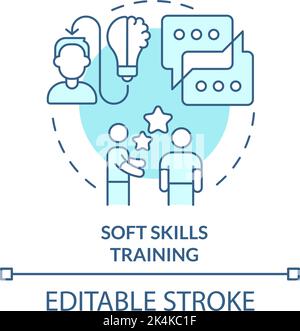 Soft Skills Training türkisfarbenes Konzeptsymbol Stock Vektor