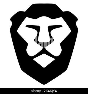 Tapfere Browser-Logo Symbol schwarze Silhouette auf weißem Hintergrund isoliert. Symbol für das Internetsurfprogramm. Vektorgrafik. Stock Vektor