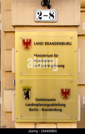 Ministerium für Infrastruktur und Staatsplanung des Landes Brandenburg und Gemeinsamer Staatsplanungsdienst Berlin-Brandenburg in Potsdam Stockfoto