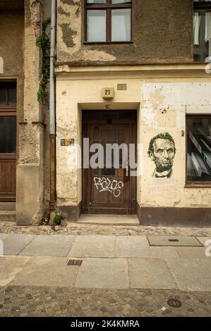 Altes, verlassene Gebäude in der Innenstadt von guadalajara, mexiko, Kolonialarchitektur Stockfoto