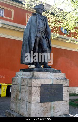 Steuben-Denkmal in Potsdam, Statue von General Friedrich Wilhelm August von Steuben Stockfoto