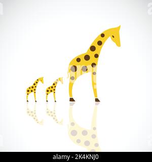 Vektor-Bild von Giraffe-Design auf weißem Hintergrund. Leicht editierbare Vektorgrafik mit Ebenen. Wilde Tiere. Stock Vektor