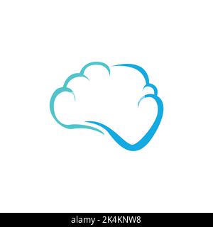 Gehirn Logo Vorlage Design einfaches Symbol Symbol Vektor Bild. Gehirn Symbol Vektor. Einfaches Gehirn Zeichen in modernem Design-Stil für Website Stock Vektor