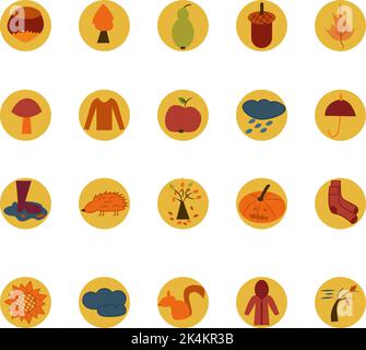 Herbstsaison, Illustration, Vektor auf weißem Hintergrund. Stock Vektor