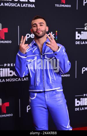 Coral Gables, USA. 29. September 2022. CORAL GABLES, FLORIDA - 29 2022. SEPTEMBER: Manuel Turizo nimmt am 29. September 2022 an den Billboard Latin Music Awards im Watsco Center in Coral Gables, Florida, Teil. (Foto von JL/Sipa USA) Quelle: SIPA USA/Alamy Live News Stockfoto