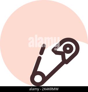 Baby Sicherheitsnadel, Illustration, Vektor auf weißem Hintergrund. Stock Vektor