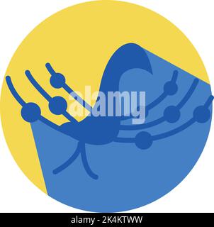 Blauer Pfau, Illustration, Vektor auf weißem Hintergrund. Stock Vektor