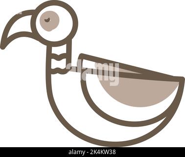 Braune Ente, Illustration, Vektor auf weißem Hintergrund. Stock Vektor
