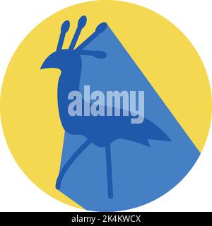 Exotischer blauer Vogel, Illustration, Vektor auf weißem Hintergrund. Stock Vektor