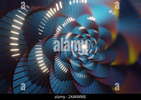 Wunderbare abstrakte bunte geometrische Verhältnis Hintergrund. Dynamische Starburst-Welle. 3D Rendering Illustration Hintergrund Muster für Design. Stockfoto
