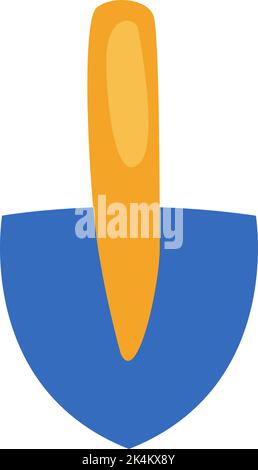 Blauer Camping-Showel, Illustration, Vektor auf weißem Hintergrund. Stock Vektor