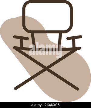 Campingstuhl, Illustration, Vektor auf weißem Hintergrund. Stock Vektor
