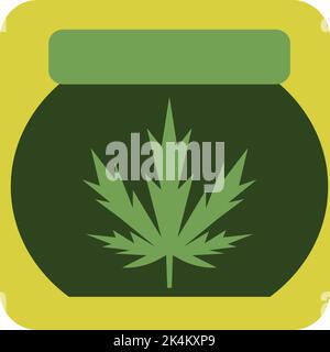 Cannabiscreme, Illustration, Vektor auf weißem Hintergrund. Stock Vektor