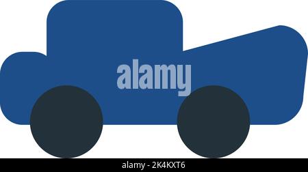 Dunkelblaues Auto, Illustration, Vektor auf weißem Hintergrund. Stock Vektor