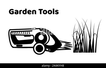 Icon kabellose Grasschneider. Flacher Style. Isoliert auf weißem Hintergrund. Vektor. Stock Vektor