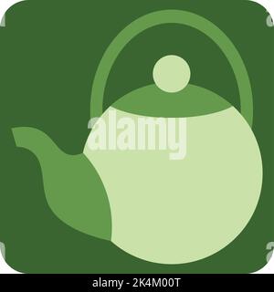 Teekocher, Illustration, Vektor auf weißem Hintergrund. Stock Vektor