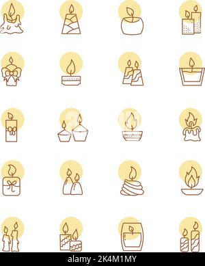 Brennende Kerzen, Illustration, Vektor auf weißem Hintergrund. Stock Vektor