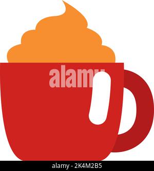 Kaffee mit Schlagsahne, Illustration, Vektor auf weißem Hintergrund. Stock Vektor