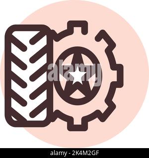 Autorad, Illustration, Vektor auf weißem Hintergrund. Stock Vektor