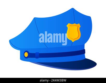 Polizeimütze - modernes flaches Design Stil einzelnes isoliertes Bild Stock Vektor
