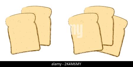 Brotscheiben-Symbol oder -Symbol. Flacher Vektor Brote Piktogramm. Cartoon Sandwich-Zeichen. Stockfoto