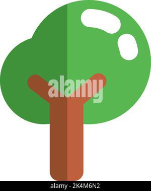 Ökologischer, saisonal grüner Baum, Illustration, Vektor auf weißem Hintergrund. Stock Vektor