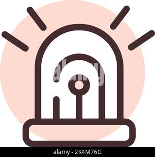 Feuerwehrauto Licht, Illustration, Vektor auf weißem Hintergrund. Stock Vektor