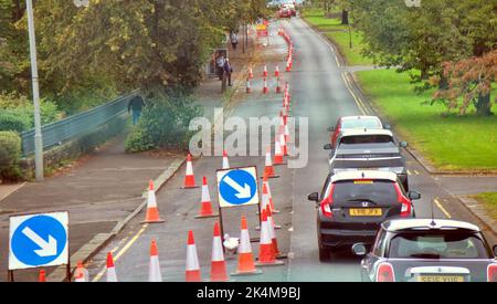 Straßenarbeiten an der A82 großen Westernkröte Glasgow, Schottland, Großbritannien Stockfoto