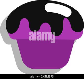 Halloween Cupcake, Illustration, Vektor auf weißem Hintergrund. Stock Vektor