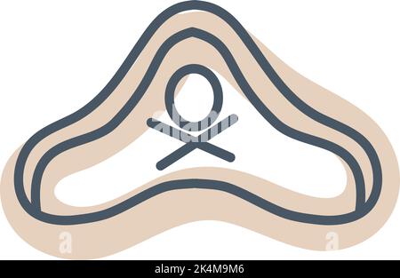 Piratenhut, Illustration, Vektor auf weißem Hintergrund. Stock Vektor