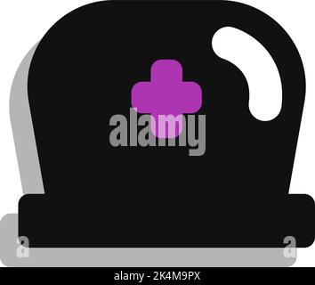 Schwarzer halloween Grabstein, Illustration, Vektor auf weißem Hintergrund. Stock Vektor