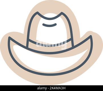 Cowboyhut, Illustration, Vektor auf weißem Hintergrund. Stock Vektor