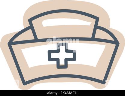 Krankenschwester Hut, Illustration, Vektor auf weißem Hintergrund. Stock Vektor
