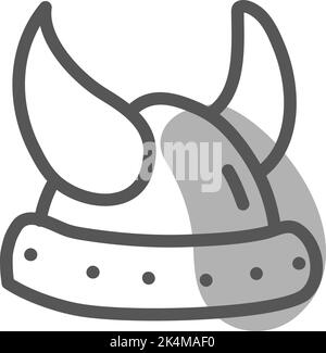Helm mit Hörnern, Illustration, Vektor auf weißem Hintergrund. Stock Vektor