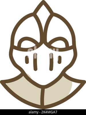 Mittelalterlicher Ritter, Illustration, Vektor auf weißem Hintergrund. Stock Vektor