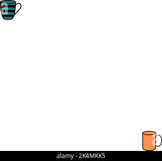 Orangefarbener Becher, Illustration, Vektor auf weißem Hintergrund. Stock Vektor