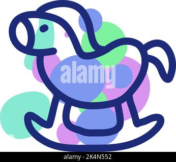 Bunte Schaukelpferd, Illustration, Vektor auf weißem Hintergrund. Stock Vektor