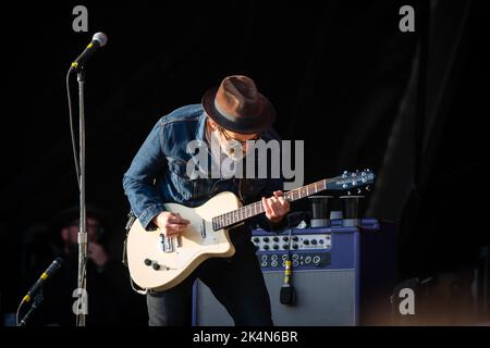 AELS CONCERT 2019: Mark Everett (Mr.E) of Aels spielt die Mountain Stage beim Green man Festival 2019 in Brecon, Wales, Großbritannien. Foto: Rob Watkins Stockfoto