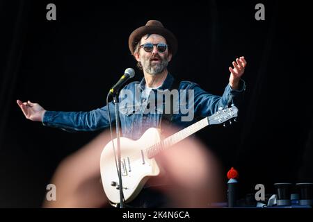 AELS CONCERT 2019: Mark Everett (Mr.E) of Aels spielt die Mountain Stage beim Green man Festival 2019 in Brecon, Wales, Großbritannien. Foto: Rob Watkins Stockfoto