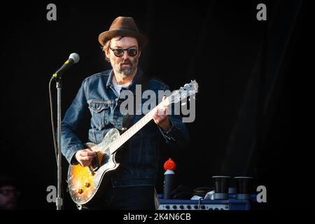 AELS CONCERT 2019: Mark Everett (Mr.E) of Aels spielt die Mountain Stage beim Green man Festival 2019 in Brecon, Wales, Großbritannien. Foto: Rob Watkins Stockfoto