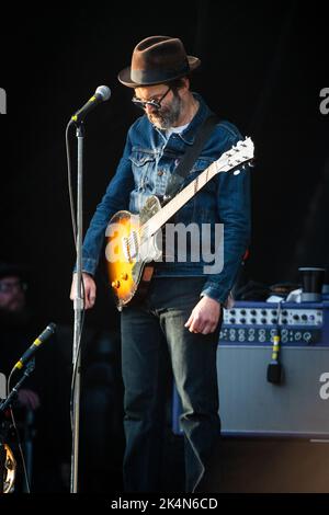 AELS CONCERT 2019: Mark Everett (Mr.E) of Aels spielt die Mountain Stage beim Green man Festival 2019 in Brecon, Wales, Großbritannien. Foto: Rob Watkins Stockfoto