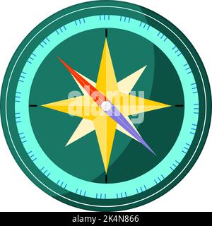 Reisekompass, Illustration, Vektor auf weißem Hintergrund. Stock Vektor