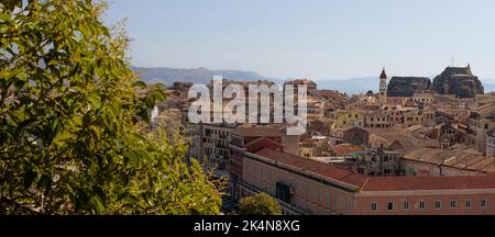 Stadtbild Insel Korfu, Griechenland. Panoramablick, Skyline. Stockfoto