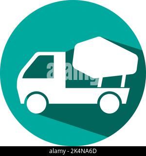 Zement-Mischwagen, Abbildung, Vektor auf weißem Hintergrund. Stock Vektor