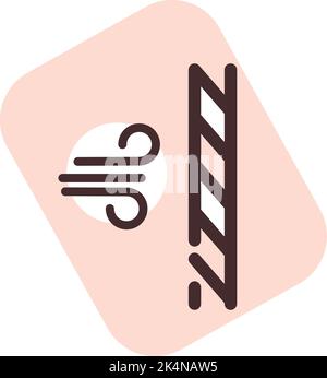 Winddichtes Textil, Illustration, Vektor auf weißem Hintergrund. Stock Vektor