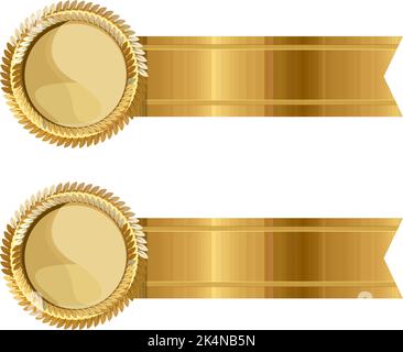 Goldene Bänder, Illustration, Vektor auf weißem Hintergrund. Stock Vektor