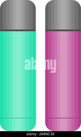 Thermoflasche, Abbildung, Vektor auf weißem Hintergrund. Stock Vektor